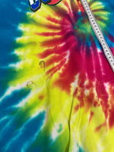 Vintage 00s pink yellow blue Colorado acid wash rave festival tie dye hoody pullover size XL